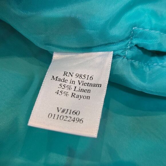 Coldwater Creek Blue with Sailboat Scene Button-Front Linen-Blend Jacket… - Picture 7 of 9